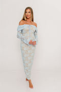 Ella Lace Maxi Dress in Pale Blue