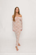 Ella Lace Maxi Dress in Pale Pink