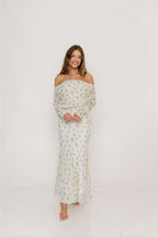 Azaleia Maxi Dress in Neutral Floral - Size up for Bump