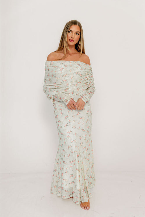Azaleia Maxi Dress in Blush Floral - Bump Friendly - Size Up for Maternity
