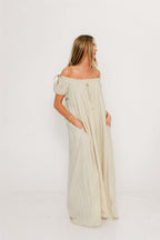 Ensley 100% Cotton Maxi Dress in Green Haze Plaid - Bump Friendly