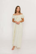 Ensley 100% Cotton Maxi Dress in Custard Plaid - Bump Friendly