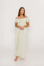 Ensley 100% Cotton Maxi Dress in Custard Plaid - Bump Friendly