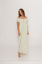 Ensley 100% Cotton Maxi Dress in Custard Plaid - Bump Friendly