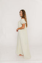 Ensley 100% Cotton Maxi Dress in Custard Plaid - Bump Friendly