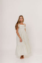 Victoria 100% Cotton Maxi Dress in Cream Rose