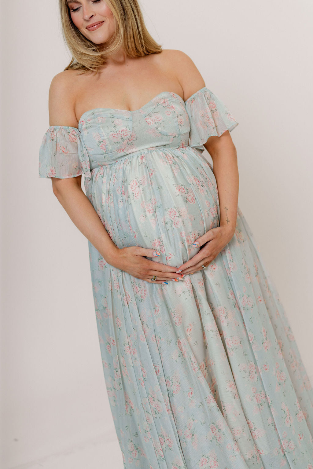 Charleston Maxi Dress in Sage Floral - Bump Friendly & Inclusive Sizing