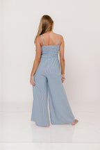 Garden Sun Smocked Jumpsuit in Blue