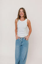 Julianne 100% Organic Cotton Tank in White