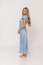 ASTR Makaela Midi Dress in Blue Floral