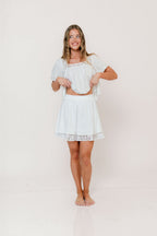 Fields Layered Lace Mini Skirt in Ivory