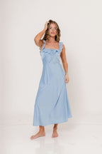 ASTR Makiya Midi Dress in Blue