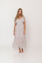 Val Flutter Sleeve Maxi Dress in Sweet Pink Floral