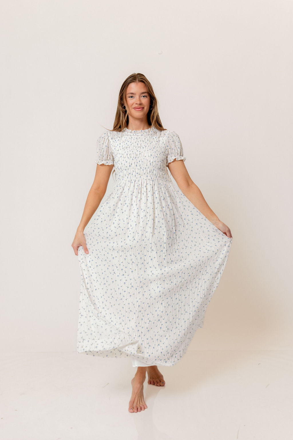 Hearthstone Maxi Dress in Off-White - Bump Friendly