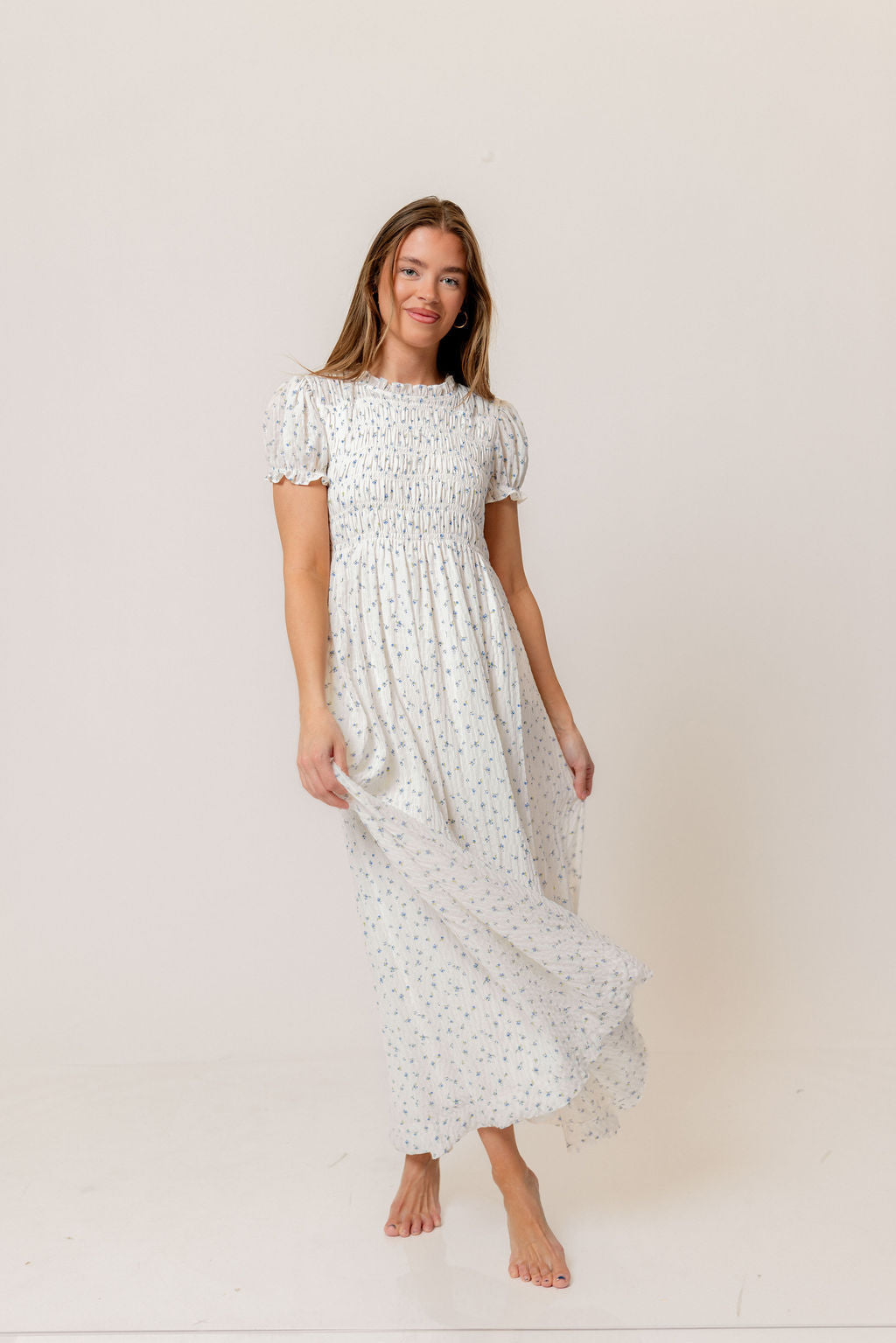 Hearthstone Maxi Dress in Off-White - Bump Friendly