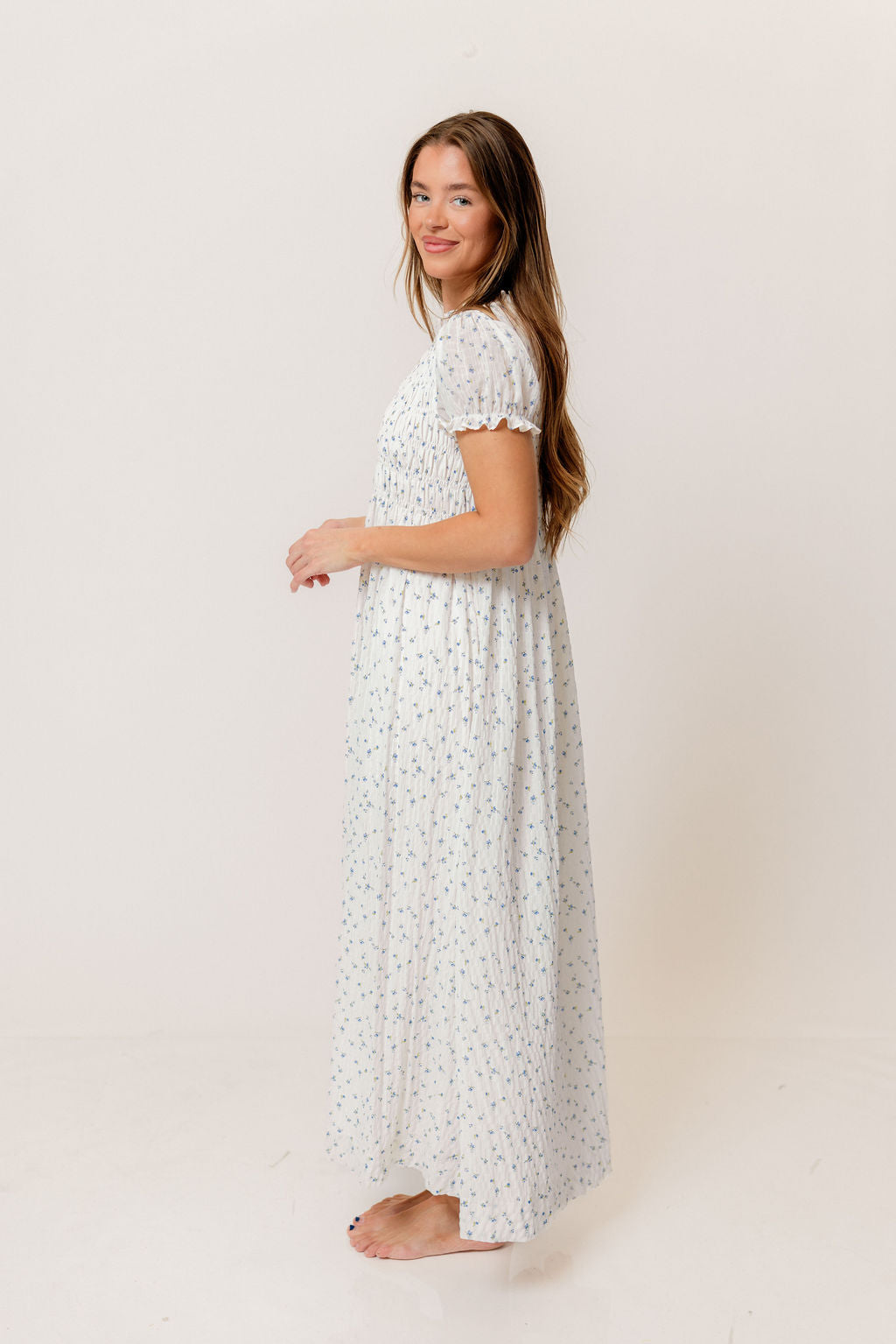 Hearthstone Maxi Dress in Off-White - Bump Friendly