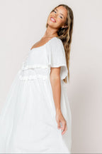 Kelli Maxi Dress in Off-White - Bump Friendly