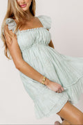 Chelsea Eyelet Mini Dress in Sage