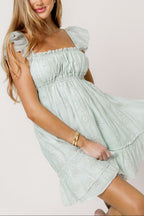 Chelsea Eyelet Mini Dress in Sage