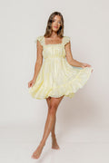 Chelsea Eyelet Mini Dress in Yellow