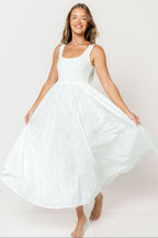 Amari 100% Cotton Maxi Dress in White