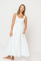 Amari 100% Cotton Maxi Dress in White