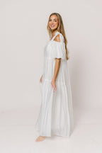 Channing Maxi Dress in Off-White - Bump Friendly