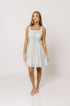 Allie 100% Cotton Button Down Floral Mini Dress in Garden Bouquet