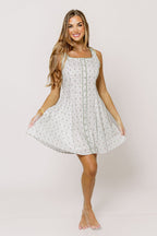 Allie 100% Cotton Button Down Floral Mini Dress in Garden Bouquet