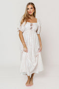 Gwen Toile Print Midi Dress in Antique Rose