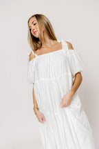 Channing Maxi Dress in Off-White - Bump Friendly