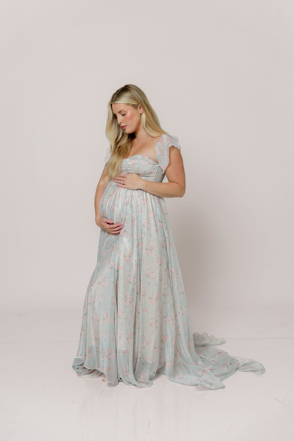 Charleston Maxi Dress in Sage Floral - Bump Friendly & Inclusive Sizing