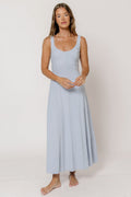 Jocelyn Midi Dress in Milky Blue