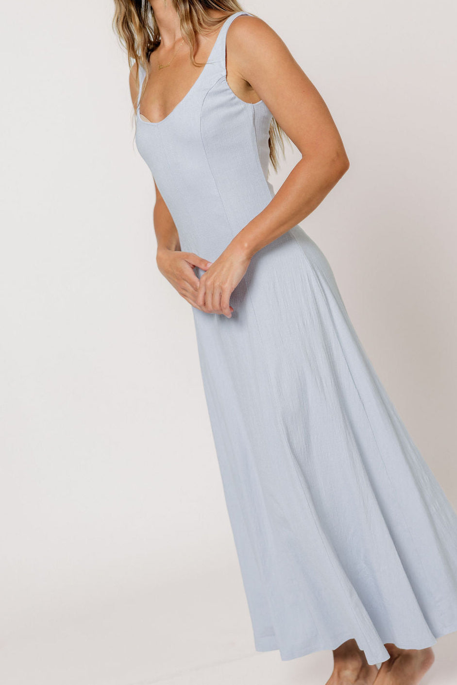 Jocelyn Midi Dress in Milky Blue