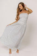 Emilee Polka Dot Maxi Dress in Ivory/Black