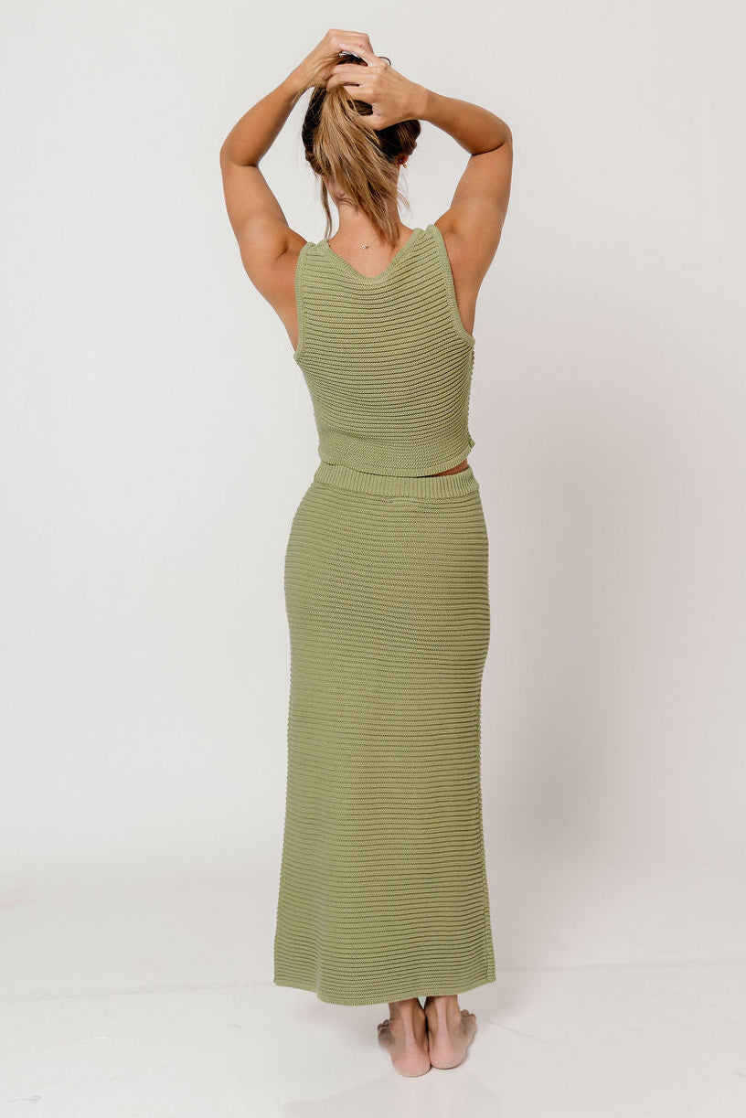 Lauren Ribbed Sweater Set in Matcha