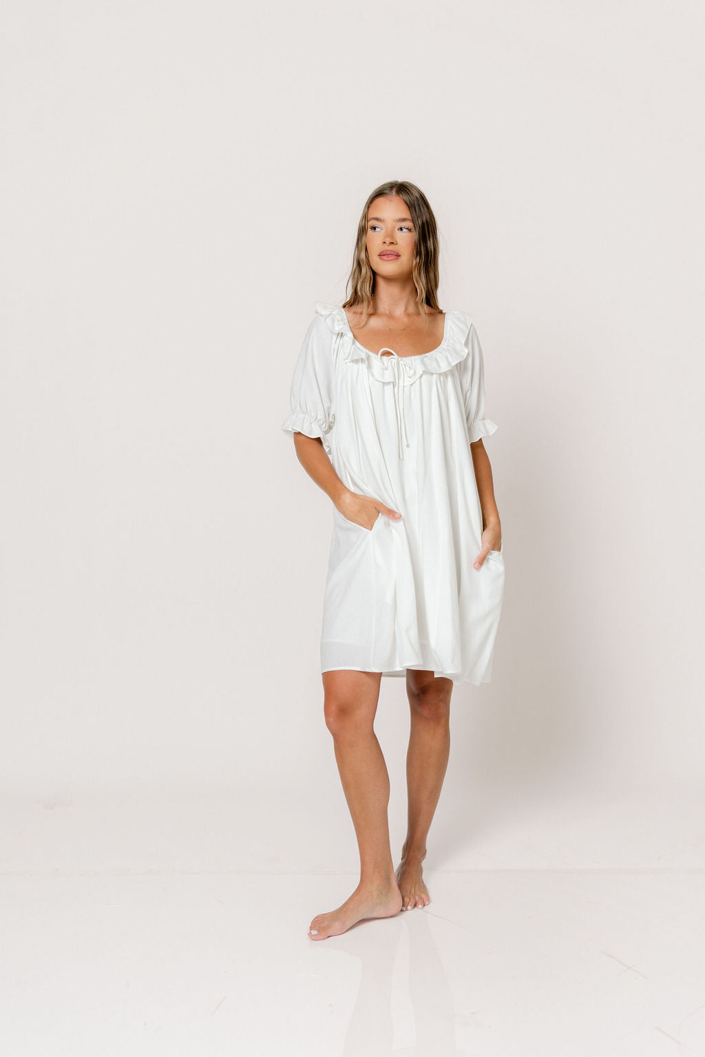 Betty Mini Dress in Off-White