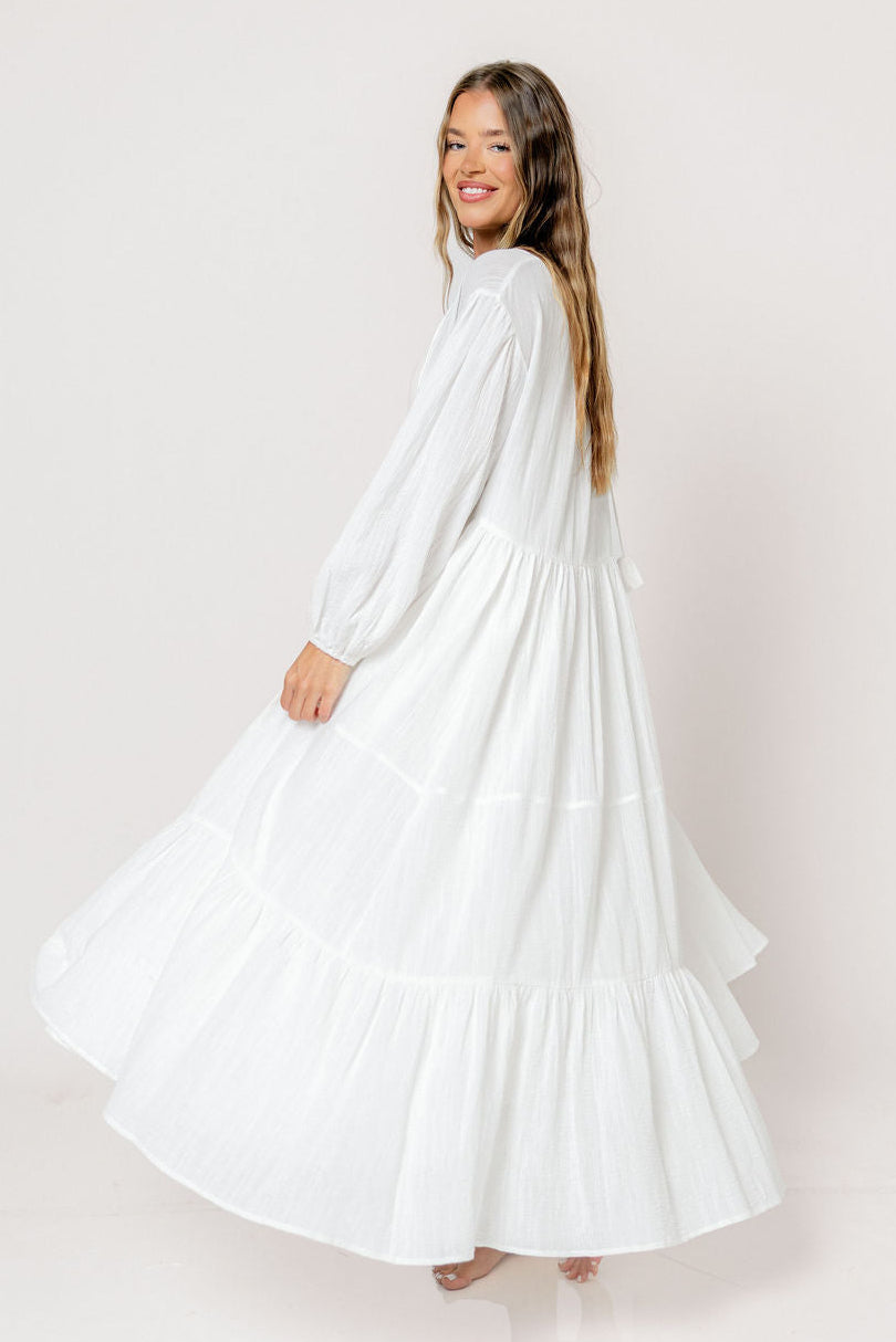 Kimora Maxi Dress in Off-White - Bump Friendly