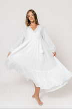 Kimora Maxi Dress in Off-White - Bump Friendly
