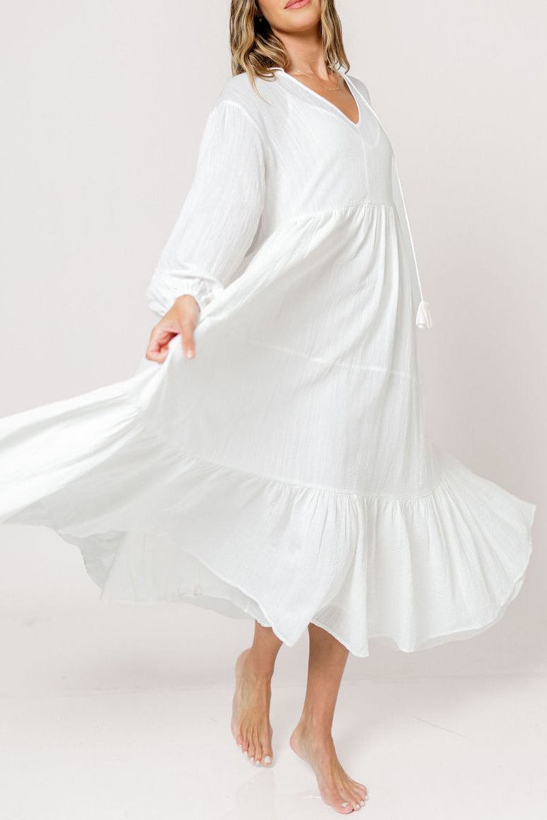 Kimora Maxi Dress in Off-White - Bump Friendly