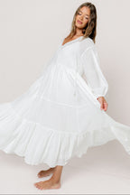 Kimora Maxi Dress in Off-White - Bump Friendly