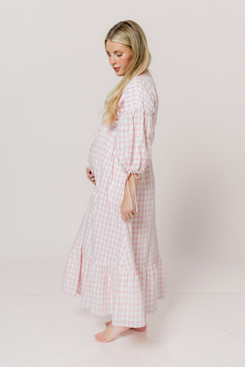 100% Cotton Hunter Midi Dress in Pink Gingham - Bump Friendly & Inclusive Sizing *6/11 PRE-ORDER*