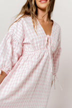 100% Cotton Hunter Midi Dress in Pink Gingham - Bump Friendly & Inclusive Sizing *6/11 PRE-ORDER*