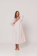 100% Cotton Hunter Midi Dress in Pink Stripe - Bump Friendly & Inclusive Sizing