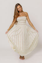 Elina Floral Midi Dress in Pink