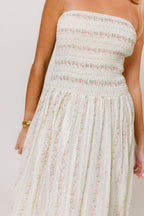 Elina Floral Midi Dress in Pink