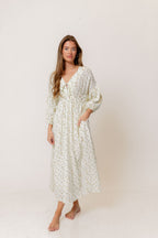 Hunter 100% Cotton Midi Dress in Peach - Bump Friendly