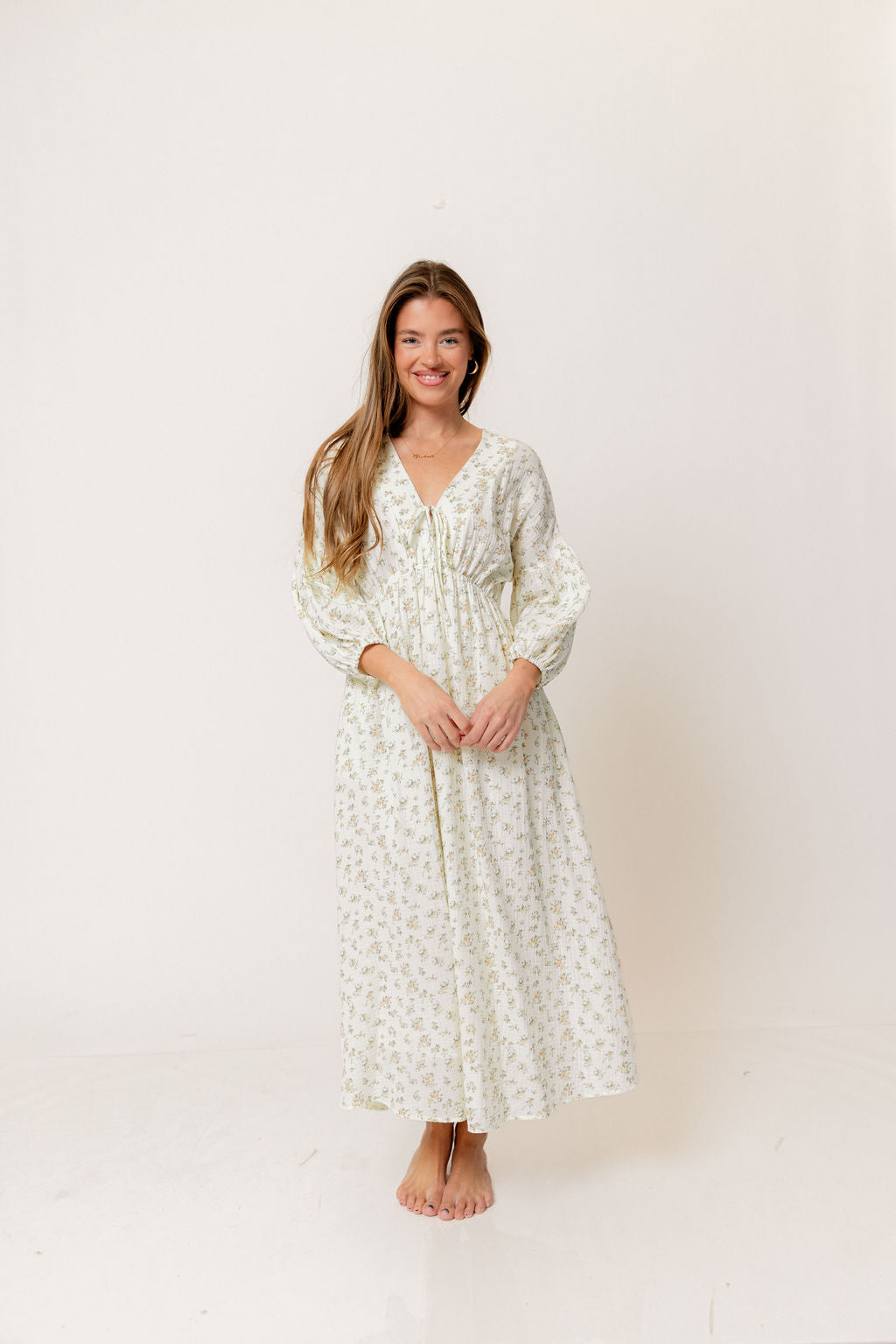 Hunter 100% Cotton Midi Dress in Peach - Bump Friendly
