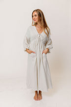 Hunter 100% Cotton Midi Dress in Baby Blue Plaid (Lined) - Bump Friendly