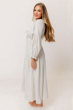 Hunter 100% Cotton Midi Dress in Baby Blue Plaid (Lined) - Bump Friendly